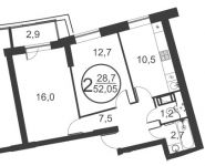 2-комнатная квартира площадью 52 кв.м, Народного Ополчения ул., 18 | цена 4 647 024 руб. | www.metrprice.ru