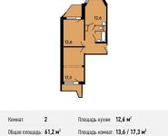 2-комнатная квартира площадью 61.2 кв.м, Рождественская улица, 33 | цена 6 542 280 руб. | www.metrprice.ru