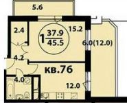 1-комнатная квартира площадью 45.5 кв.м в ЖК "Изумрудная 24", Изумрудная ул., 24 | цена 9 100 000 руб. | www.metrprice.ru