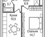 1-комнатная квартира площадью 36 кв.м, 3-й Силикатный проезд, вл. 4, корп. 2 | цена 8 084 265 руб. | www.metrprice.ru