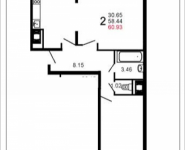 2-комнатная квартира площадью 60.6 кв.м, Шестая ул., 13 | цена 4 041 327 руб. | www.metrprice.ru