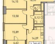 3-комнатная квартира площадью 85.1 кв.м, Старокрымская ул., 13С1 | цена 8 327 000 руб. | www.metrprice.ru