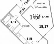 1-комнатная квартира площадью 39 кв.м, Народная ул., 23 | цена 2 702 734 руб. | www.metrprice.ru
