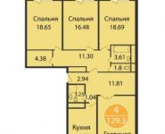 4-комнатная квартира площадью 129 кв.м, Попов проезд, 4 | цена 36 591 900 руб. | www.metrprice.ru