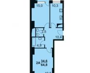 2-комнатная квартира площадью 65 кв.м, улица 1-й Ударной Армии, 95 | цена 3 739 200 руб. | www.metrprice.ru