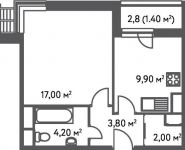 2-комнатная квартира площадью 54.4 кв.м,  | цена 5 989 440 руб. | www.metrprice.ru