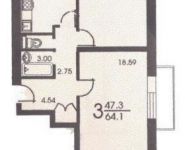 3-комнатная квартира площадью 64 кв.м, Грайвороново квартал 90А, к6А | цена 8 800 000 руб. | www.metrprice.ru