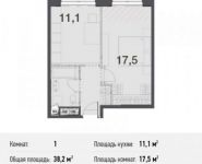 1-комнатная квартира площадью 38.2 кв.м, Глинищевский переулок, 5/7 | цена 2 712 200 руб. | www.metrprice.ru