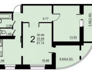 2-комнатная квартира площадью 61.14 кв.м, 5-й микрорайон, 18 | цена 3 325 405 руб. | www.metrprice.ru