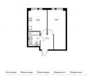 1-комнатная квартира площадью 40.1 кв.м,  | цена 7 590 930 руб. | www.metrprice.ru