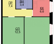 2-комнатная квартира площадью 44.5 кв.м, Бачуринская, корп.4 | цена 4 895 000 руб. | www.metrprice.ru