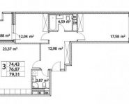 3-комнатная квартира площадью 79 кв.м, Лазоревый пр., 3С7 | цена 15 822 345 руб. | www.metrprice.ru