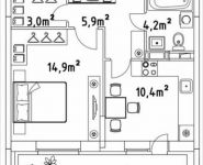 1-комнатная квартира площадью 42 кв.м, Строителей ул. | цена 1 764 000 руб. | www.metrprice.ru