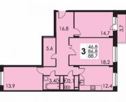 3-комнатная квартира площадью 88 кв.м, Ленина пр-т, 76 | цена 6 297 700 руб. | www.metrprice.ru