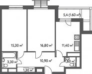 1-комнатная квартира площадью 35.8 кв.м,  | цена 4 439 200 руб. | www.metrprice.ru