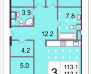 3-комнатная квартира площадью 113.1 кв.м, 3-я Хорошёвская улица, владение 7, корп.6 | цена 20 018 700 руб. | www.metrprice.ru