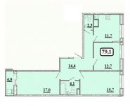 3-комнатная квартира площадью 79.1 кв.м, бульвар Космонавтов, 8 | цена 6 605 243 руб. | www.metrprice.ru