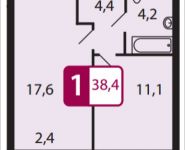 1-комнатная квартира площадью 38.4 кв.м, Северный Квартал, 1 | цена 2 611 200 руб. | www.metrprice.ru