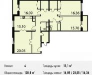 4-комнатная квартира площадью 128 кв.м, Нагатинский 1-й пр., 11 | цена 22 408 422 руб. | www.metrprice.ru