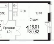 1-комнатная квартира площадью 31.6 кв.м, Барышевская Роща ул. | цена 3 669 320 руб. | www.metrprice.ru