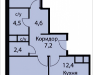 2-комнатная квартира площадью 64.6 кв.м, Акуловская, 2Д | цена 4 748 100 руб. | www.metrprice.ru