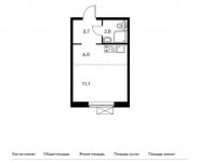1-комнатная квартира площадью 23.6 кв.м,  | цена 3 757 120 руб. | www.metrprice.ru