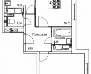 2-комнатная квартира площадью 60.26 кв.м, 2-я Муравская, корп.8 | цена 7 161 612 руб. | www.metrprice.ru