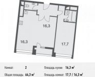 2-комнатная квартира площадью 64.3 кв.м, Маломосковская ул., 14С1 | цена 13 873 368 руб. | www.metrprice.ru