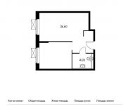 1-комнатная квартира площадью 40.6 кв.м, Внуковское п, Лётчика Грицевца ул, 3с2 | цена 3 398 220 руб. | www.metrprice.ru