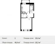 1-комнатная квартира площадью 40.4 кв.м, Софийская ул, 21 | цена 4 117 568 руб. | www.metrprice.ru