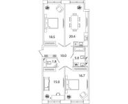 3-комнатная квартира площадью 87.4 кв.м, Рязанский проспект, д.2Б | цена 14 013 803 руб. | www.metrprice.ru