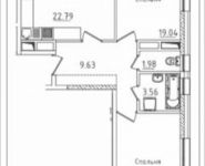 2-комнатная квартира площадью 77 кв.м, Михайлова ул., 31 | цена 10 357 270 руб. | www.metrprice.ru