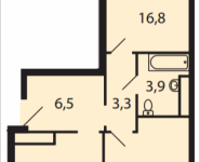 2-комнатная квартира площадью 55.7 кв.м, Северный Квартал, 1 | цена 3 787 600 руб. | www.metrprice.ru