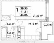 1-комнатная квартира площадью 41.81 кв.м, Лазоревый пр., 3, корп.7 | цена 8 982 502 руб. | www.metrprice.ru