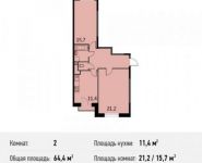 2-комнатная квартира площадью 64.4 кв.м, Сигнальный пр., 5 | цена 10 023 860 руб. | www.metrprice.ru