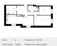 2-комнатная квартира площадью 75.9 кв.м, Софийская ул. | цена 6 171 376 руб. | www.metrprice.ru