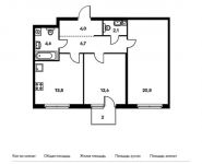 2-комнатная квартира площадью 64.6 кв.м, жилой комплекс Лефортово Парк, к8 | цена 12 022 060 руб. | www.metrprice.ru