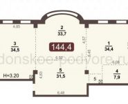 3-комнатная квартира площадью 144.4 кв.м, Донской 3-й пр., 1 | цена 37 900 000 руб. | www.metrprice.ru