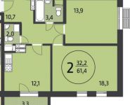 2-комнатная квартира площадью 61 кв.м, Летчика Бабушкина ул., 17 | цена 11 113 400 руб. | www.metrprice.ru