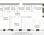 3-комнатная квартира площадью 116.42 кв.м, Усачёва, вл.12 | цена 63 817 136 руб. | www.metrprice.ru