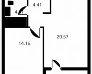 1-комнатная квартира площадью 44.59 кв.м, Новоалексеевская, 16с7 | цена 9 881 520 руб. | www.metrprice.ru