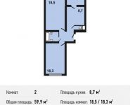 2-комнатная квартира площадью 59.9 кв.м, Рождественская улица, 33 | цена 6 436 255 руб. | www.metrprice.ru