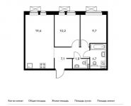 2-комнатная квартира площадью 53.1 кв.м, Реутовская улица, 1к1 | цена 4 917 060 руб. | www.metrprice.ru