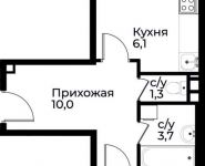 2-комнатная квартира площадью 50.9 кв.м, д.1 | цена 5 487 020 руб. | www.metrprice.ru
