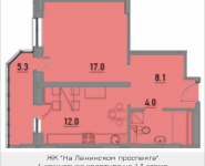 1-комнатная квартира площадью 46.5 кв.м, Ленинский проспект, 20 | цена 4 865 760 руб. | www.metrprice.ru