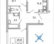 2-комнатная квартира площадью 57.8 кв.м, Дружбы, 3, корп.33 | цена 5 051 720 руб. | www.metrprice.ru