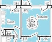 1-комнатная квартира площадью 44.9 кв.м, Жуковского ул., 8 | цена 3 187 000 руб. | www.metrprice.ru