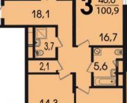 3-комнатная квартира площадью 100.8 кв.м, Лобачевского ул., 118С2 | цена 17 636 500 руб. | www.metrprice.ru