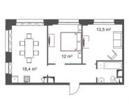 3-комнатная квартира площадью 55.9 кв.м, Северный кв-л | цена 4 639 700 руб. | www.metrprice.ru