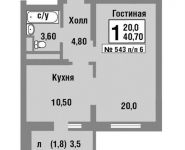 1-комнатная квартира площадью 41.1 кв.м, Косинское шоссе, д. 7 | цена 3 935 325 руб. | www.metrprice.ru